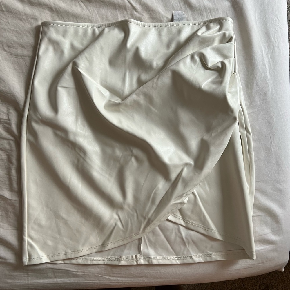 White leather skirt